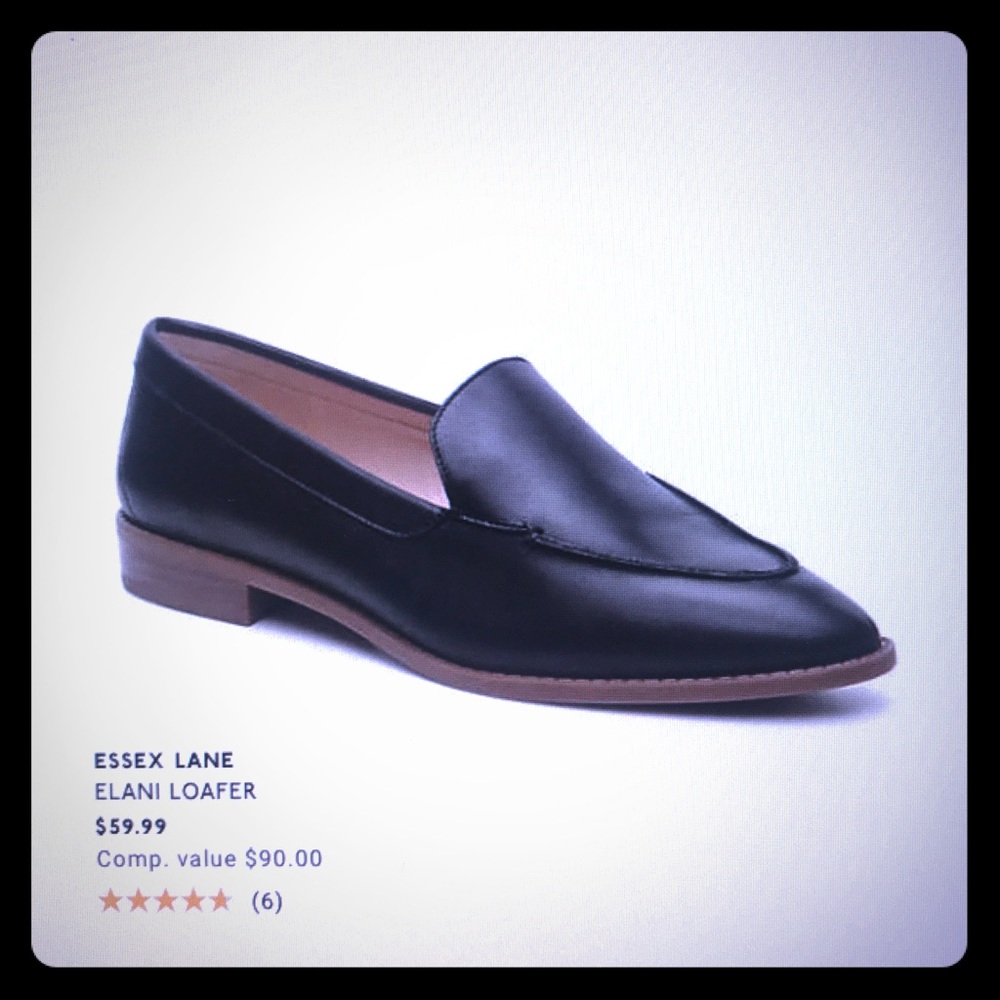 Black leather loafers size 9